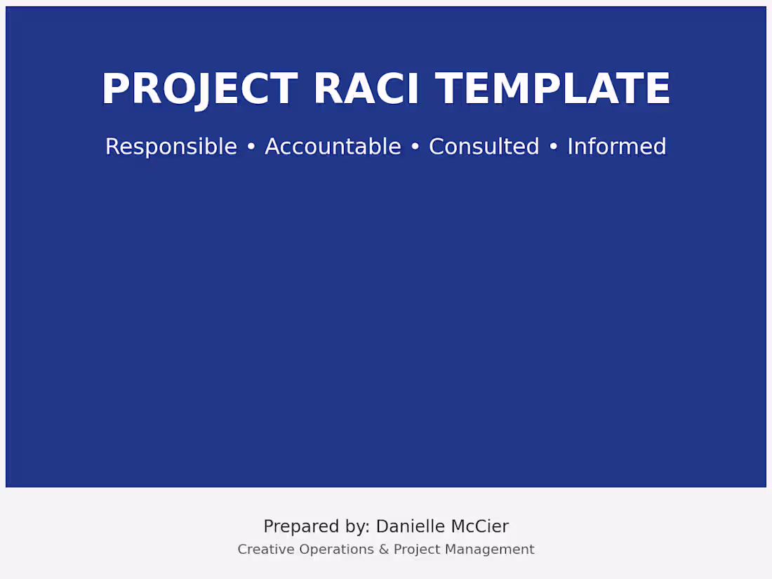Cover image for RACI TEMPLATE
