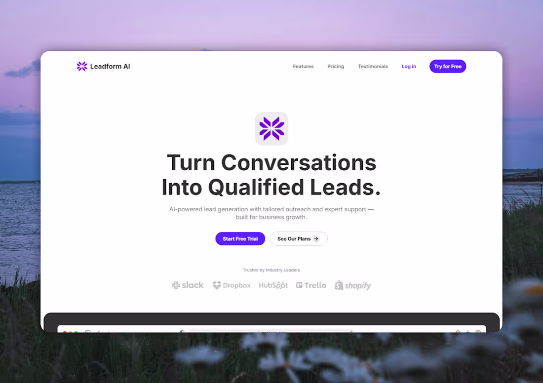 Cover image for Leadform AI - AI software company design