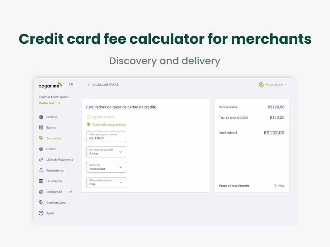 Cover image for Credit card fee calculator  for merchants