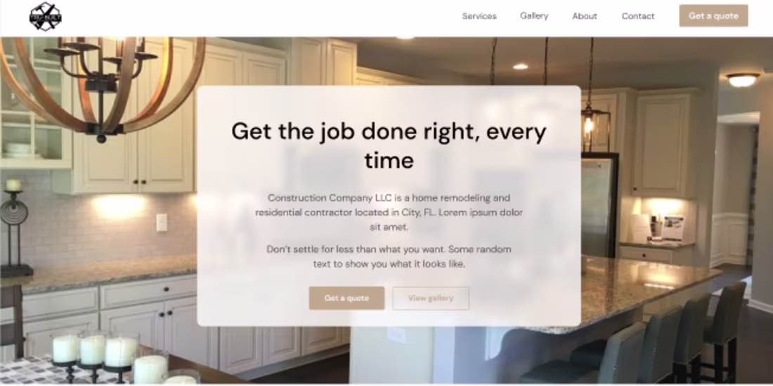 Cover image for Custom home remodeling company website design