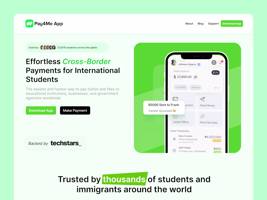 Cover image for Landing Page redesign for Pay4me