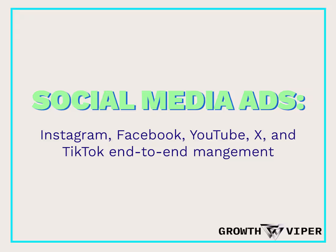 Cover image for Paid Social Media Ads: YouTube, Facebook, Instagram, X, TikTok
