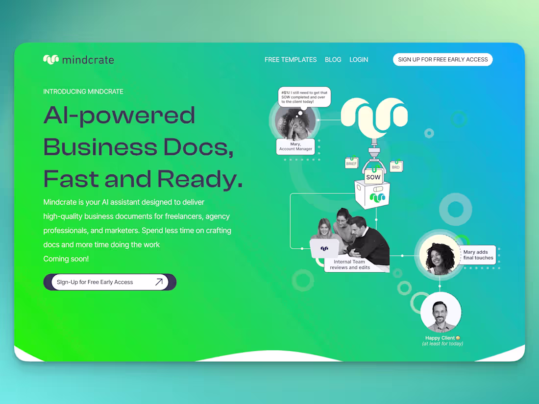 Cover image for Figma to Framer Website Development - Mindcrate Landing Page
