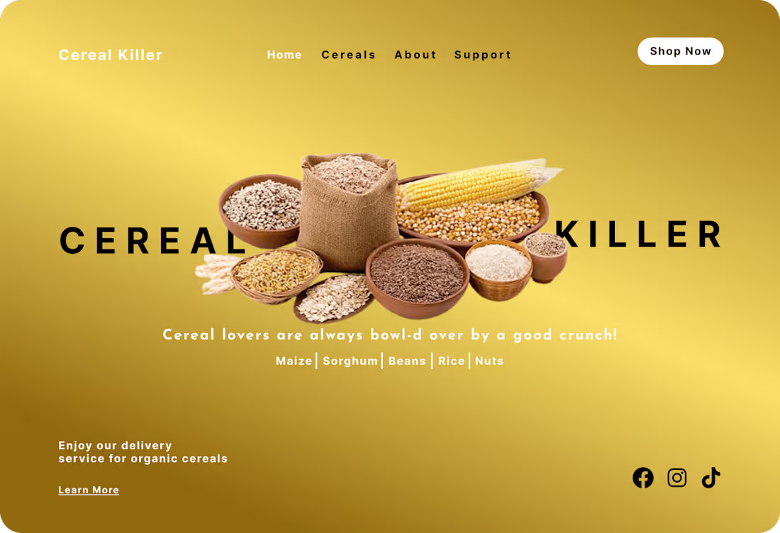 Cover image for Cereal shop web UI design