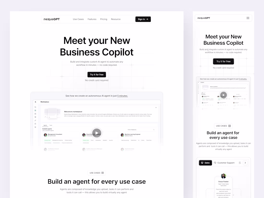 Cover image for NexusGPT - Landing Page [Live]