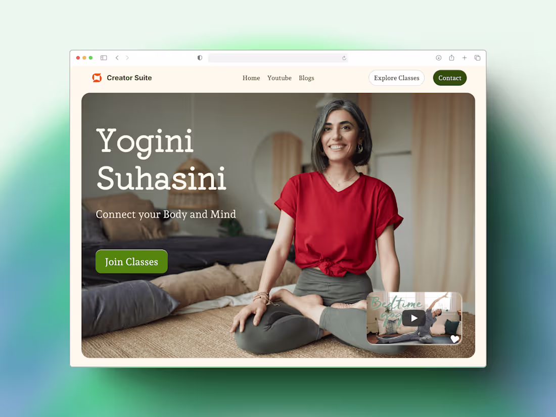 Cover image for Wellness Instructor Website Template for creatorsuite.co