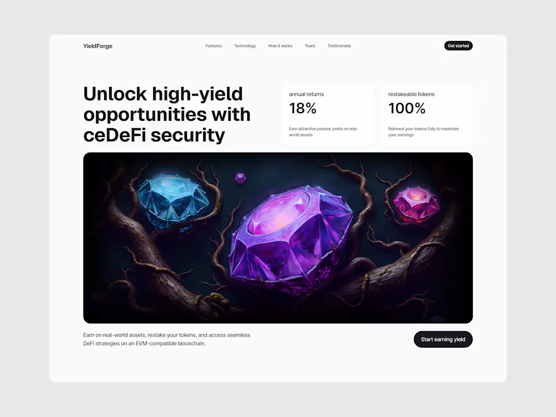 Cover image for Hero section for ceDeFi platform