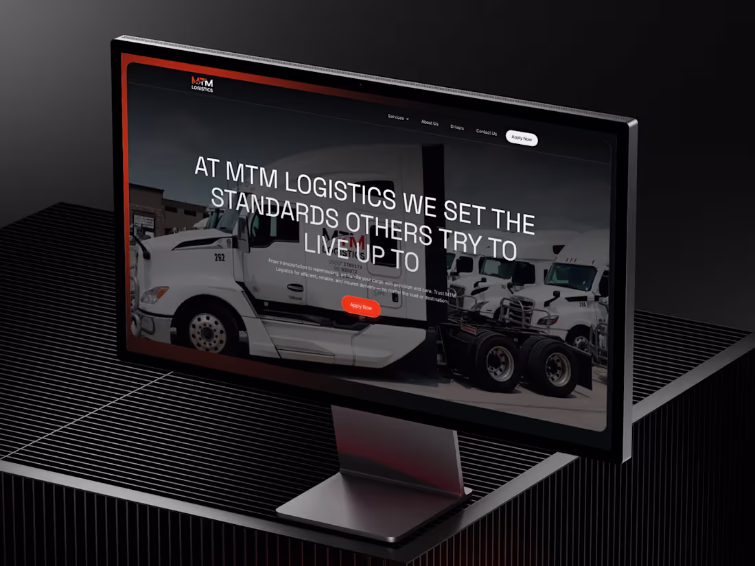 Cover image for MTM Logistics: Business website for a logistic company