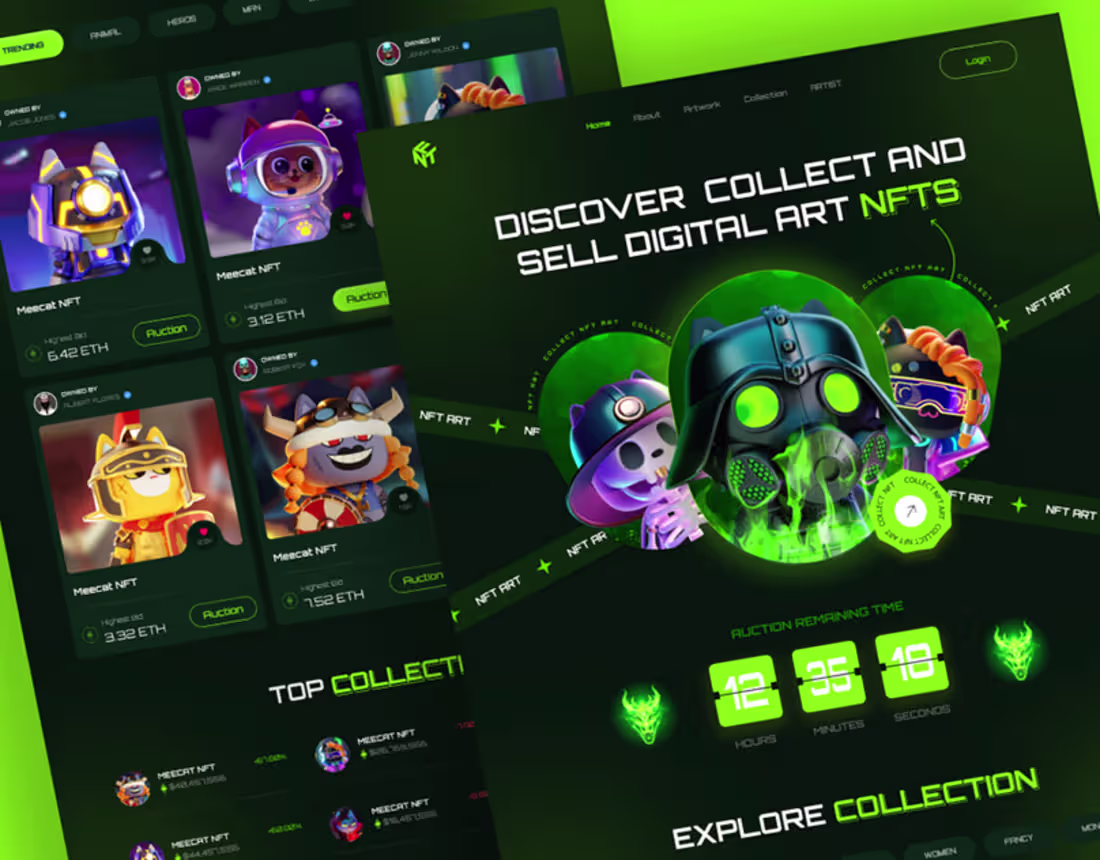 Cover image for NFT Marketplace Website Design