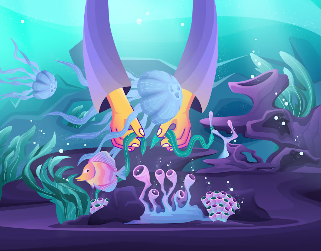 Cover image for Creator's hands illustration from Underwater Set