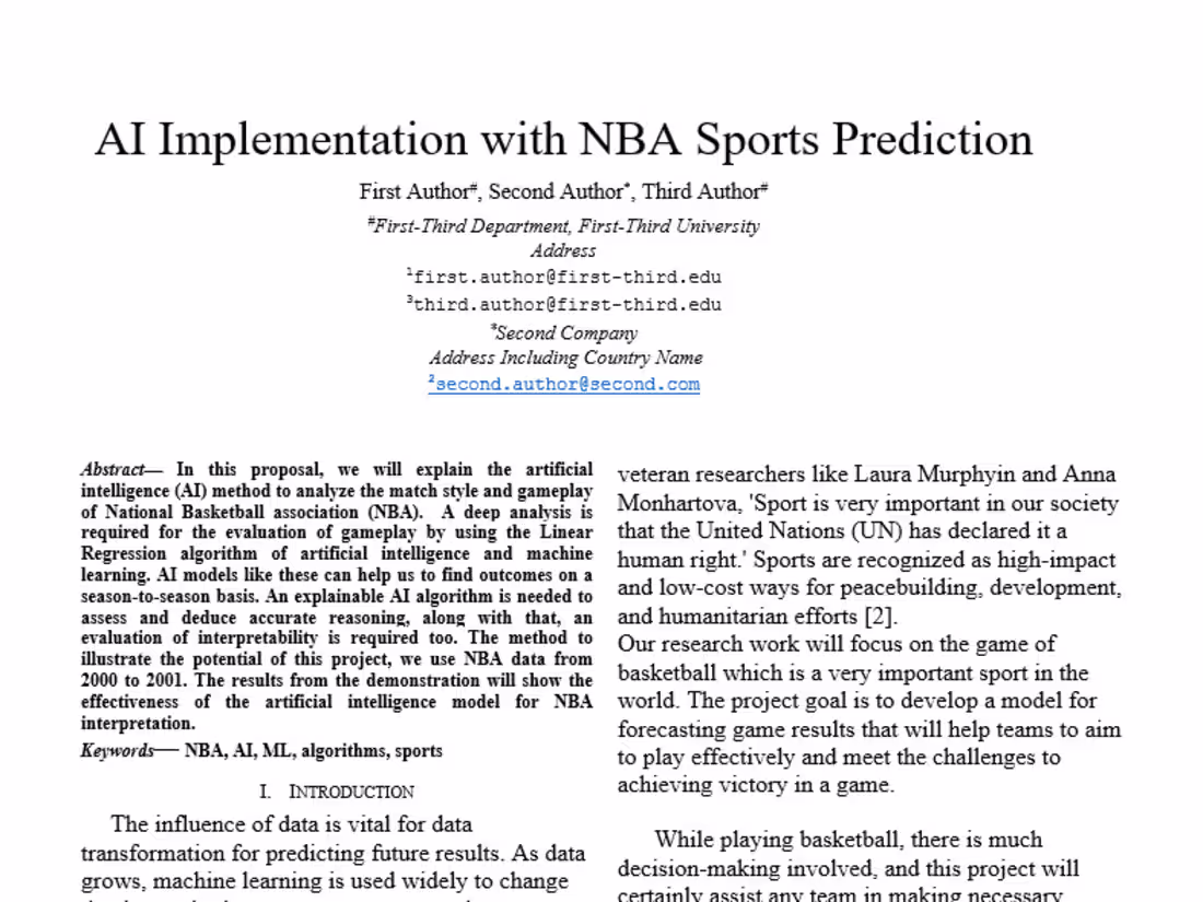 Cover image for NBA Sports Predictions