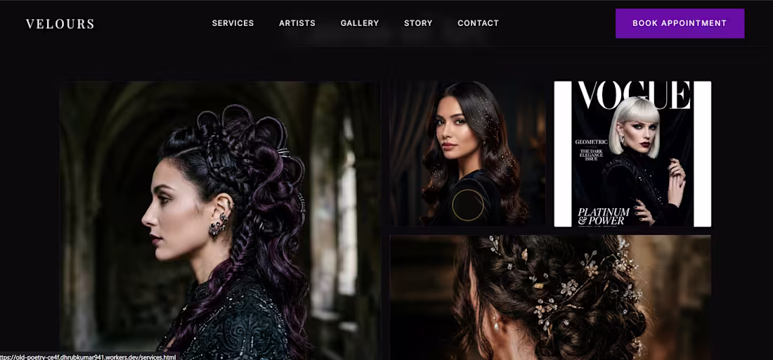 Cover image for "Velours Studio — Luxury Hair