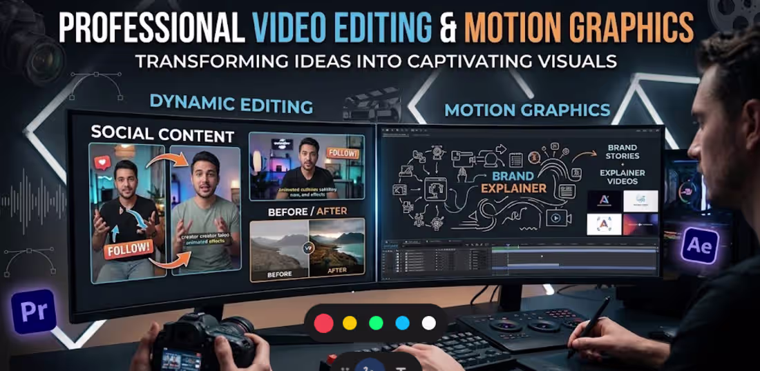 Cover image for Professional Video Editing and Motion Graphics