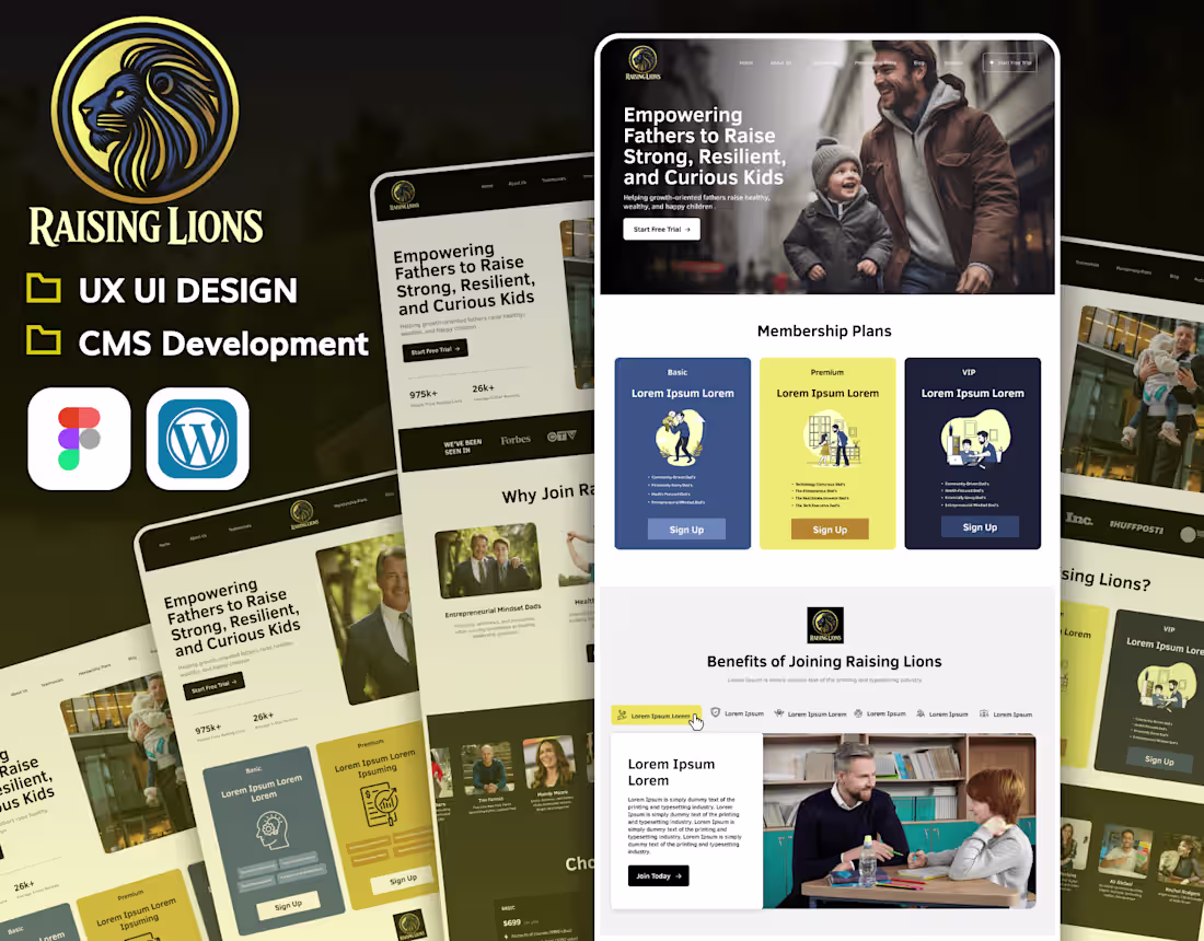 Cover image for Raising Lions Website UI/UX Design & Development