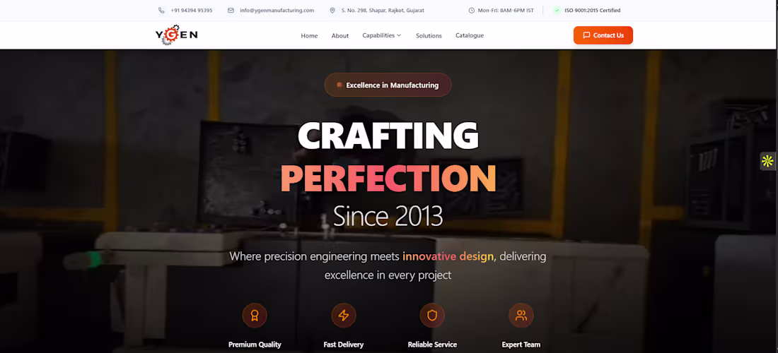 Cover image for YGEN Manufacturing: Custom Web Platform