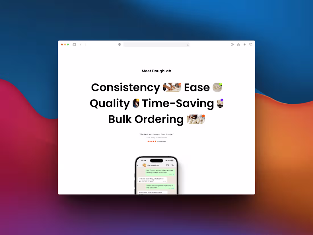 Cover image for Website design for a pizza dough supplier