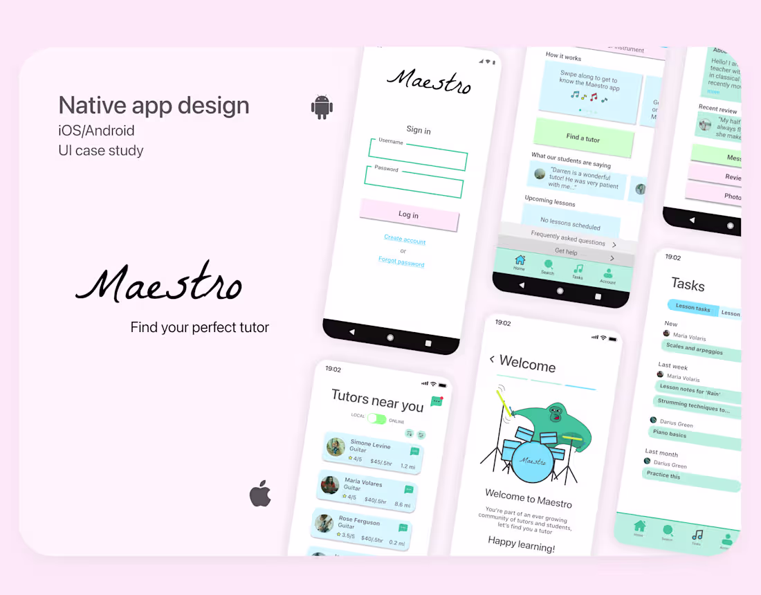 Cover image for Native app design. UI case study