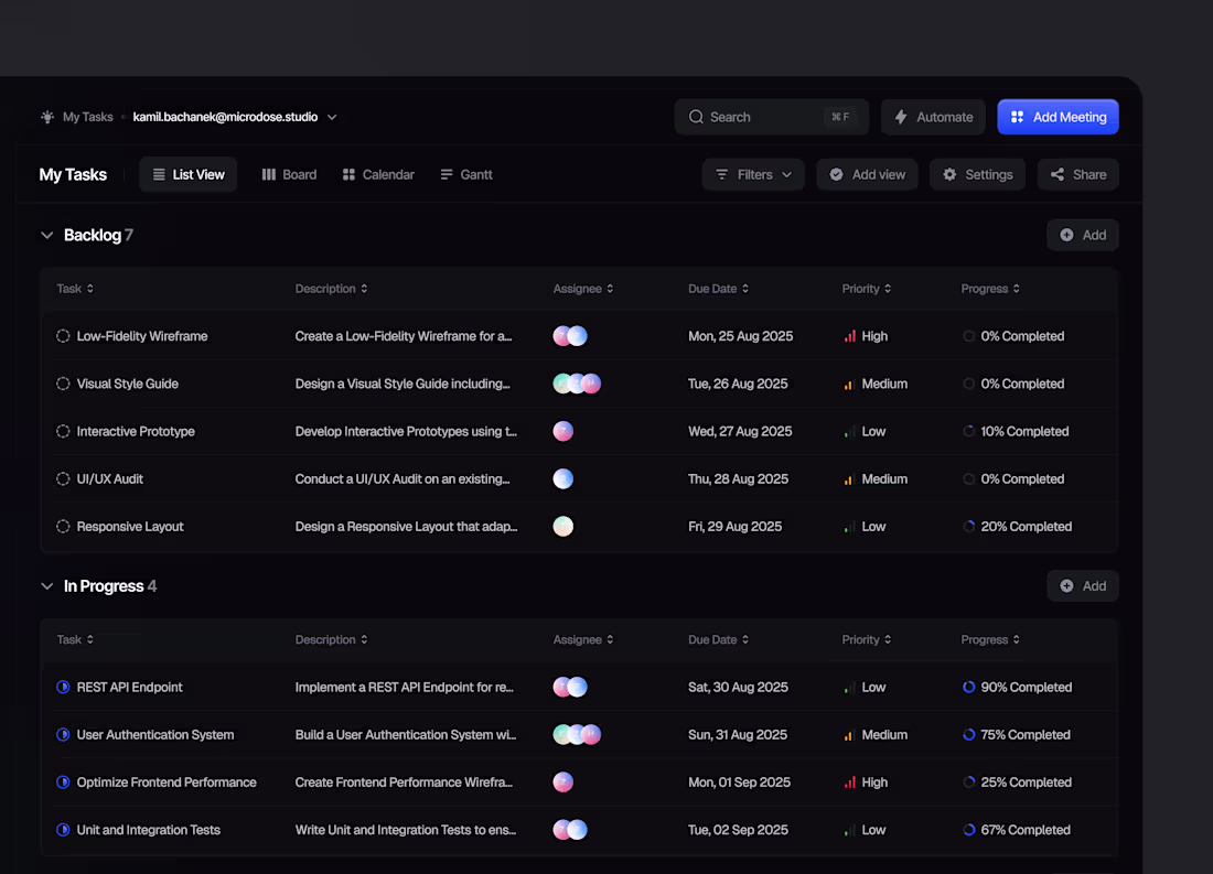 Cover image for Tasks - List View
