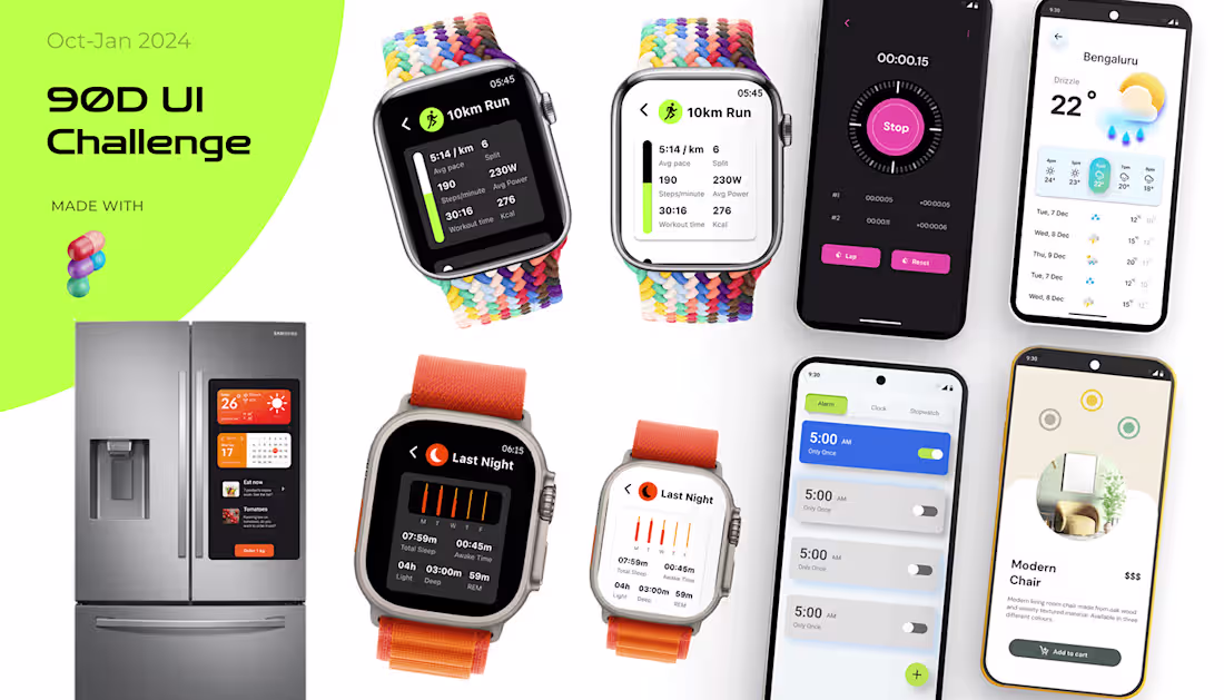 Cover image for 90-Day UI Challenge | UI/UX designs :: Behance