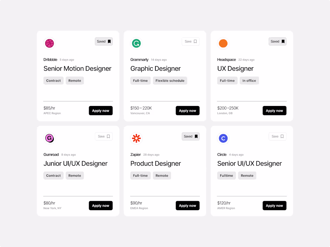 Cover image for Job Cards (UI Components)