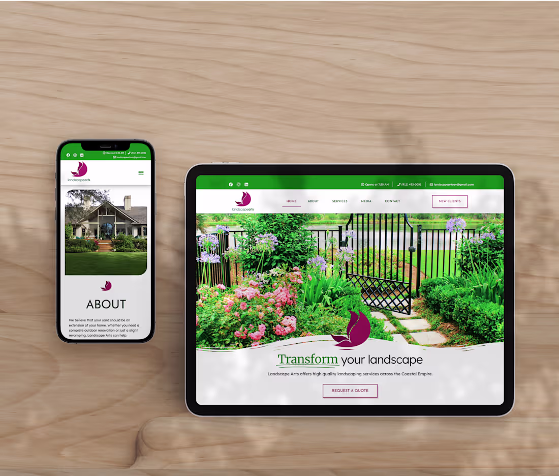 Cover image for Website Design & Development: Landscape Arts