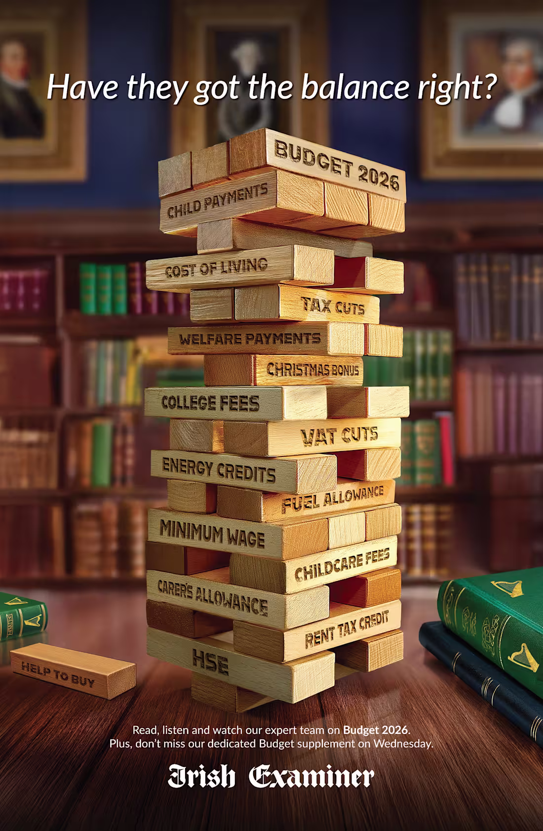 Cover image for Irish Examiner Budget 2025 Jenga Visual