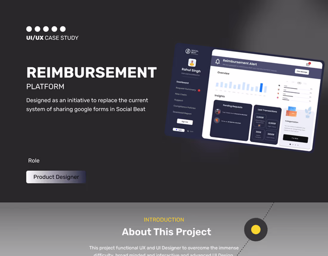 Cover image for Case Study - CRM Platform (Employee Reimbursement) :: Behance