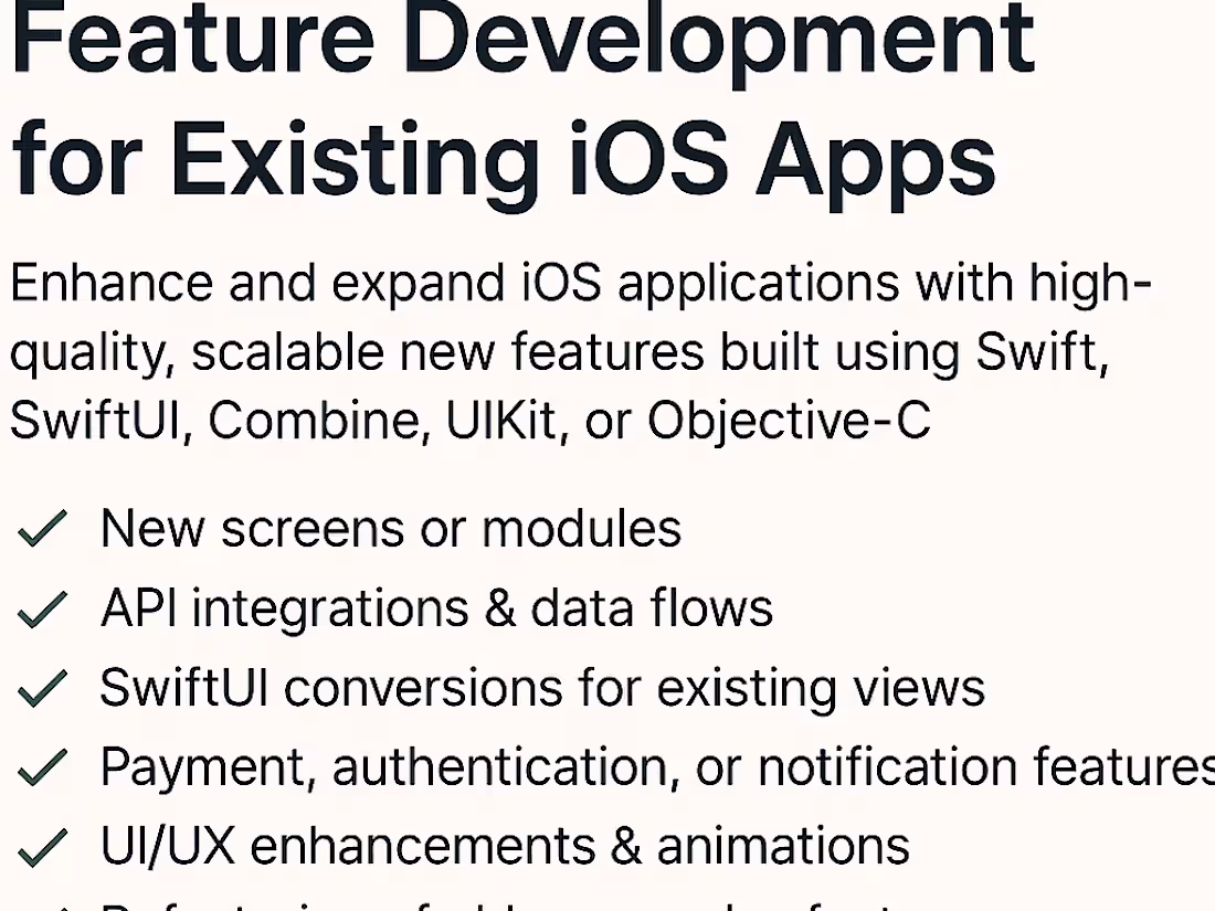 Cover image for Feature Development for Existing iOS Apps