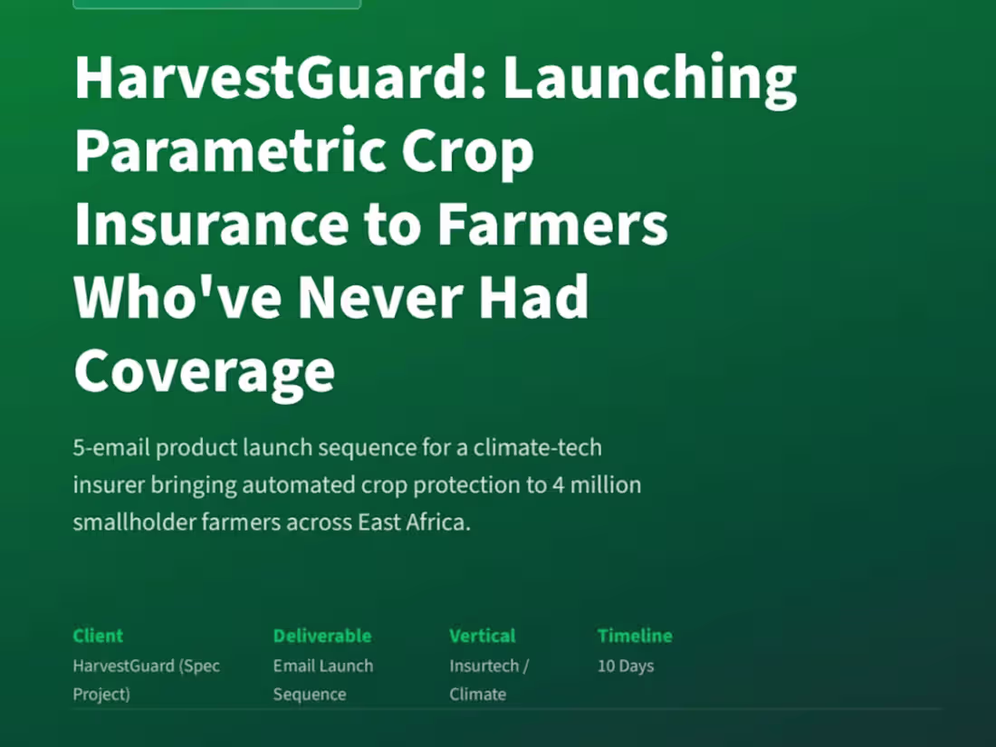 Cover image for 5-Email Product Launch Sequence for HarvestGuard