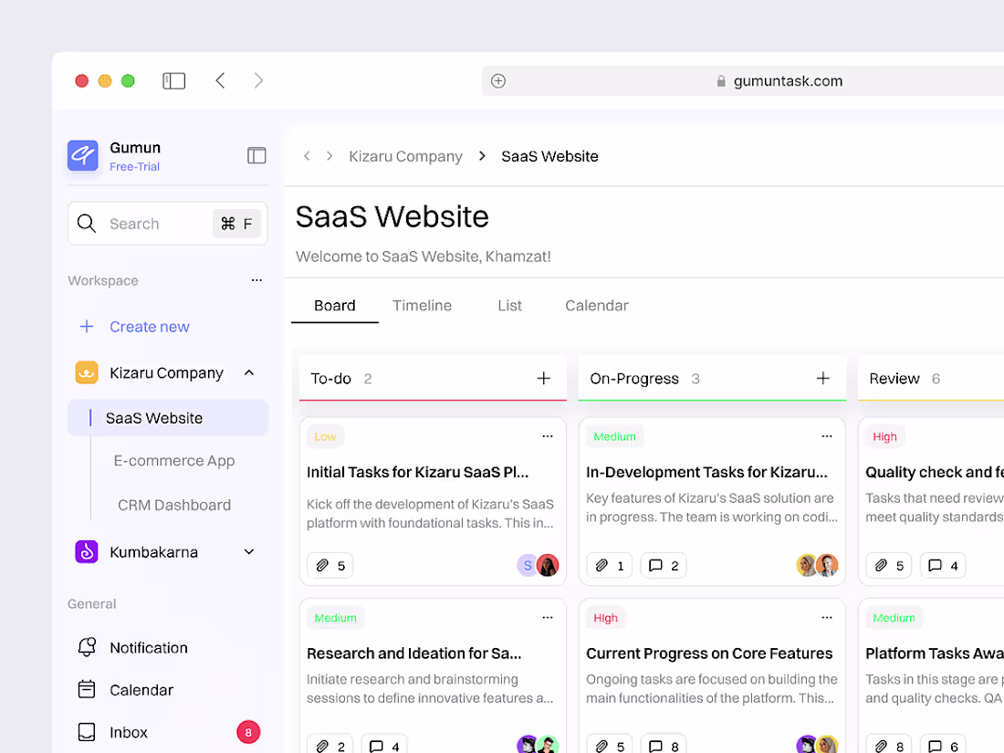 Cover image for Gumun - Task Management Dashboard