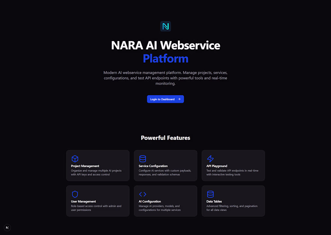 Cover image for NARA - AI Webservice Management