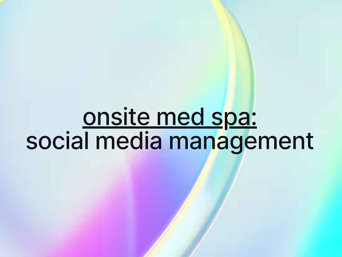 Cover image for On Site Med Spa - Social Media