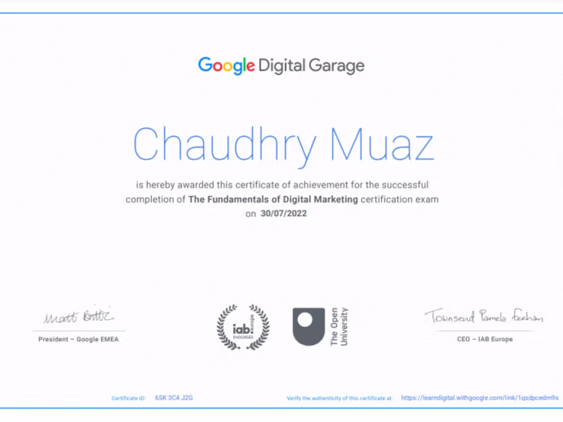 Cover image for Digital Marketing by Google Garage