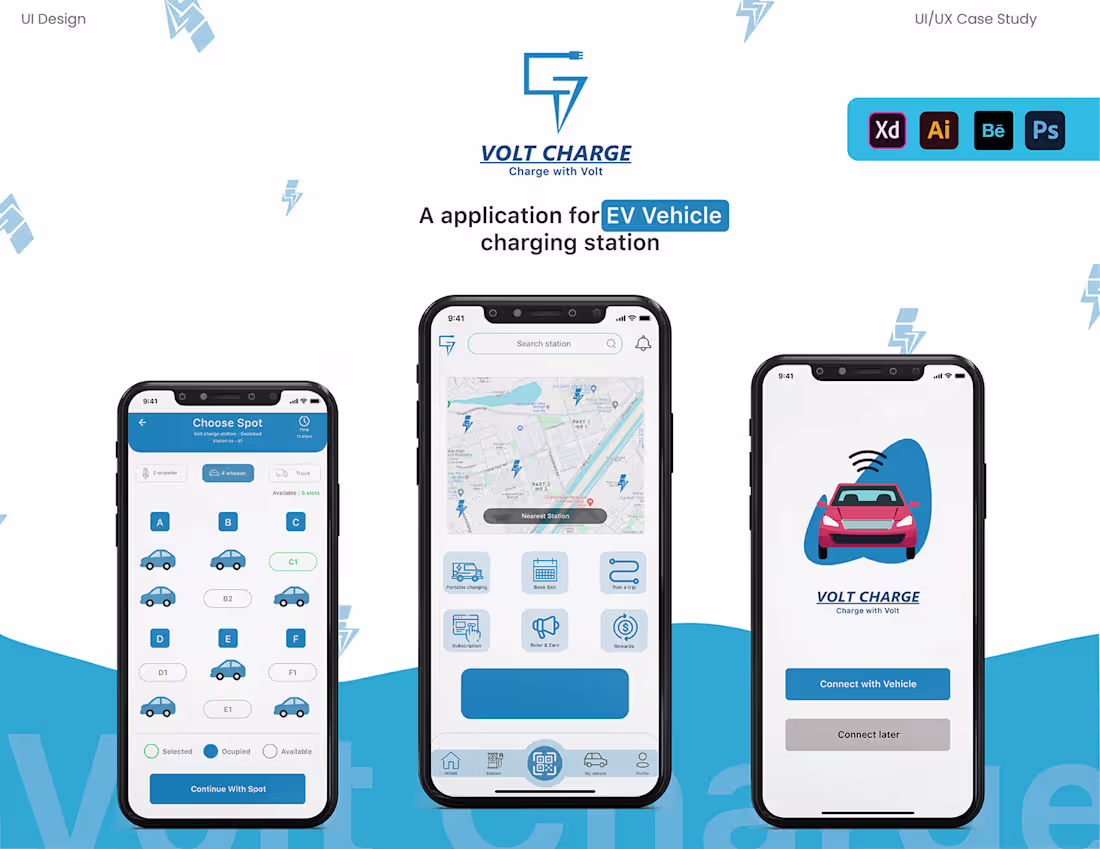Cover image for UI Design For Ev charging station App