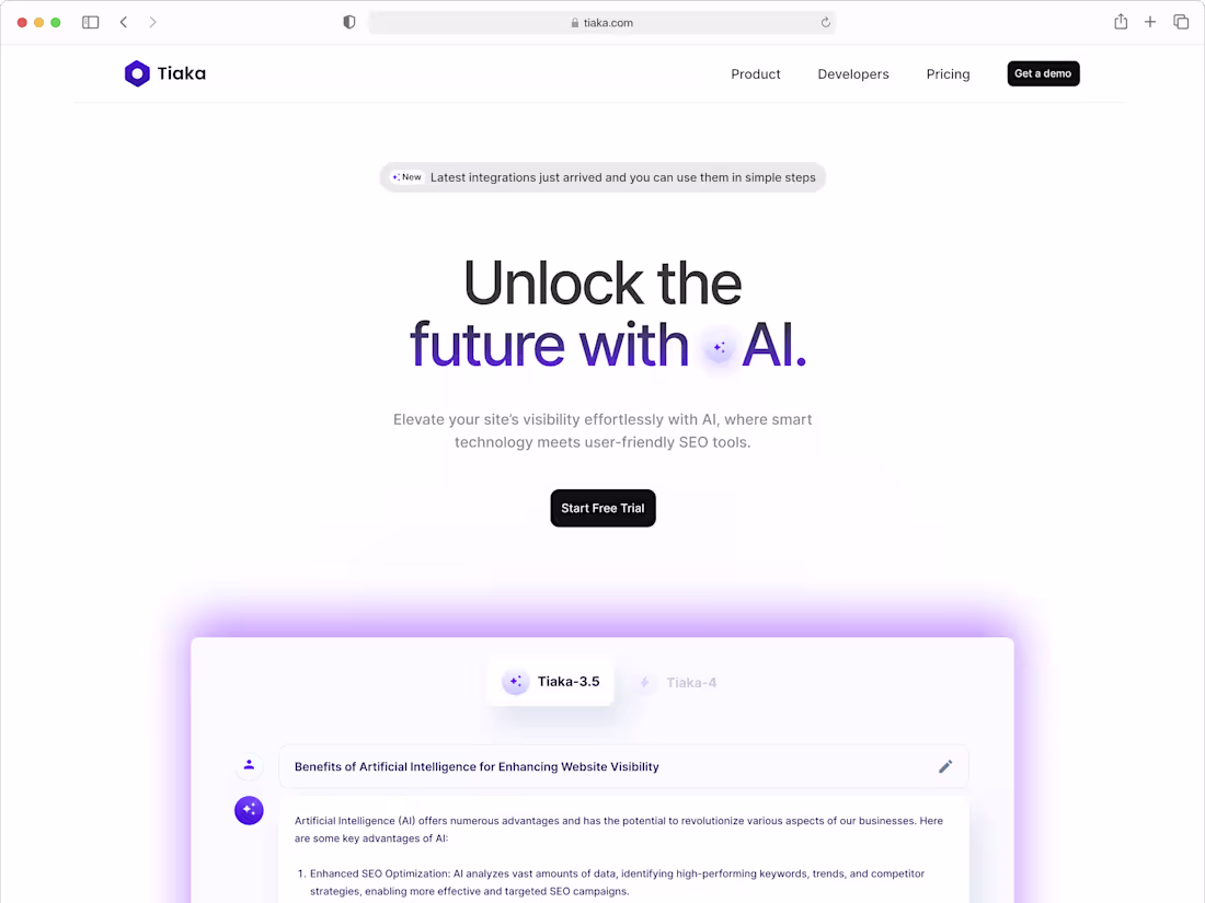 Cover image for Tiaka AI-Powered SEO Landing Page Design