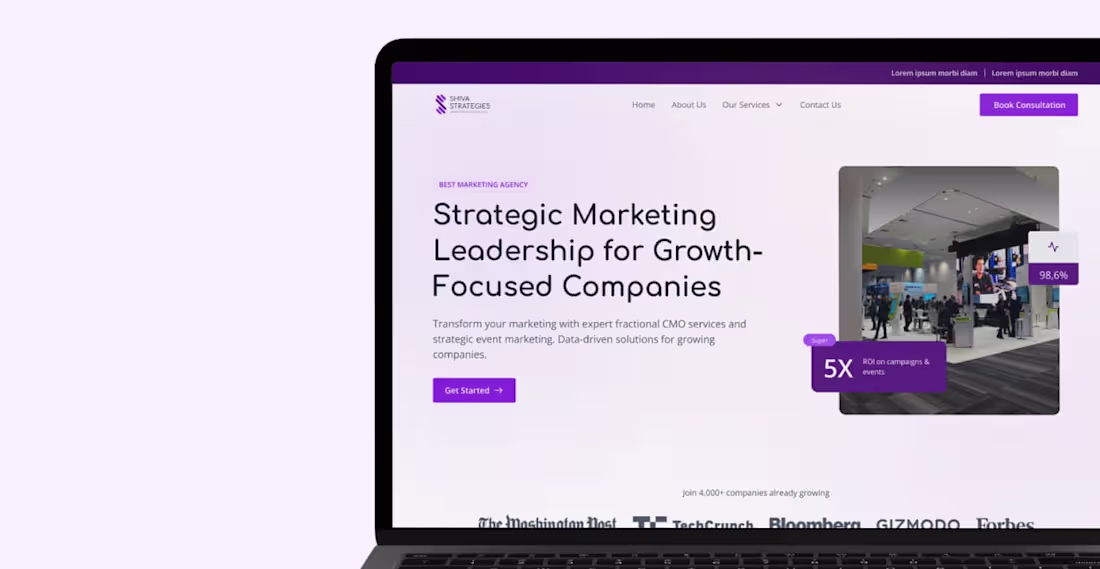 Cover image for Revamping Shiva Strategies' Website for Increased Conversions