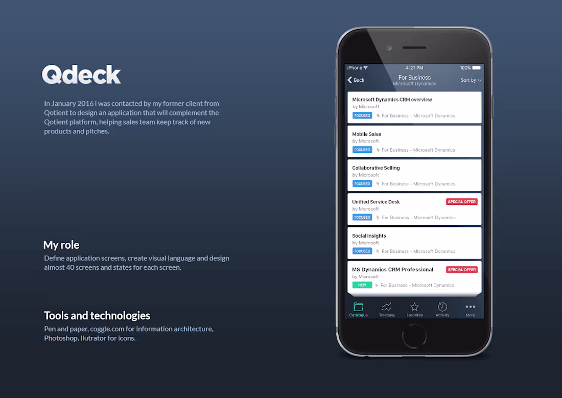 Cover image for Qdeck sales application