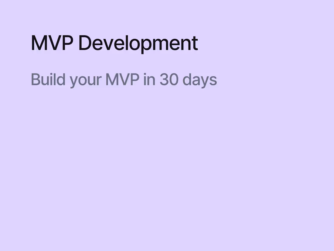 Cover image for Build your MVP in 30 days