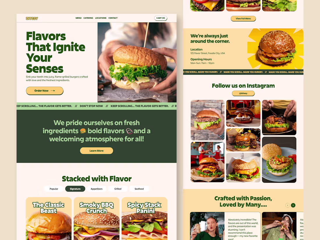 Cover image for Bitesy - Burger Restaurant Landing Page UI