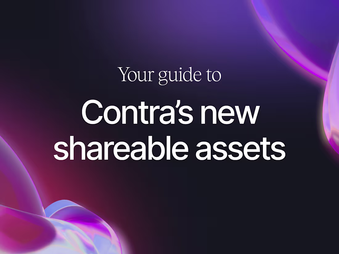 Cover image for Your guide to Contra’s new shareable assets 📱