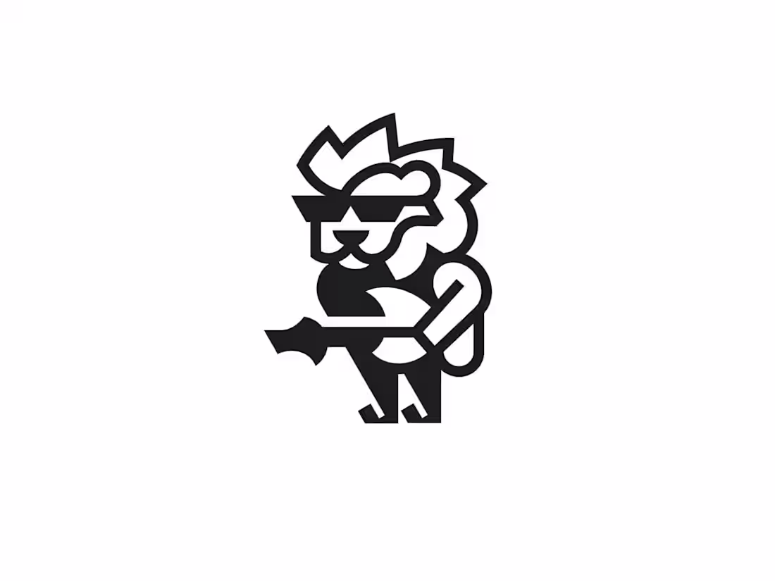 Cover image for Lion Rockstar Logo fuses the power of a lion with the bold e...