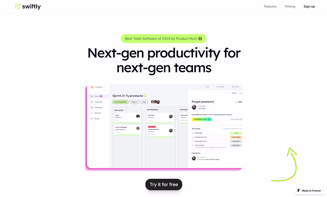 Cover image for Landing Page for a Tech Startup | Swiftly