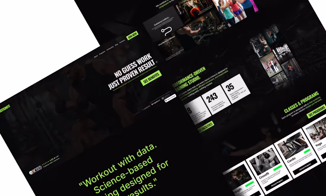 Cover image for MotionFit Fitness Studio Website Template