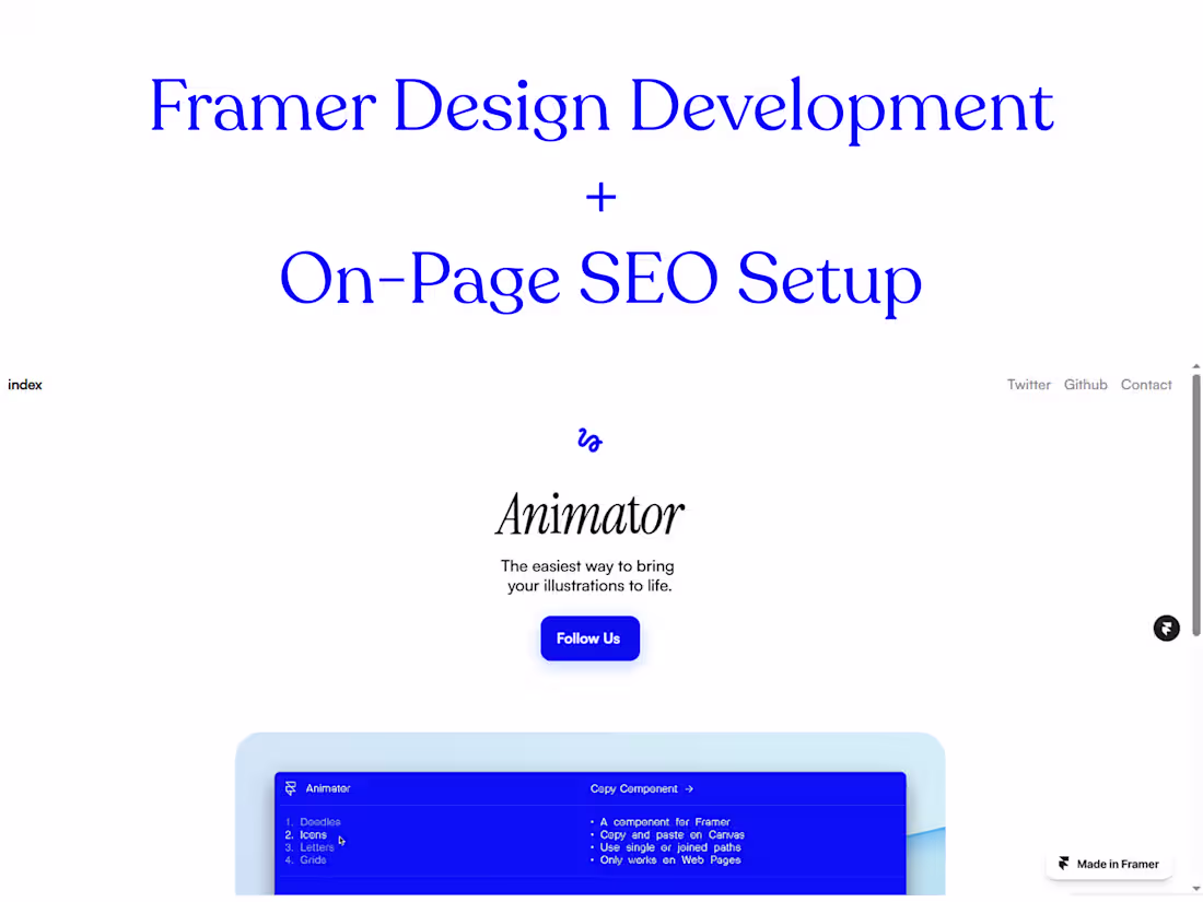 Cover image for Framer Development + On-Page SEO Setup