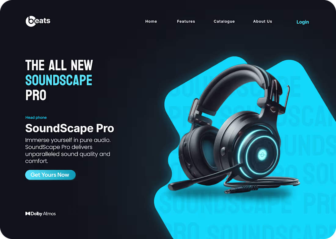 Cover image for Head Phone UI Design Landing page