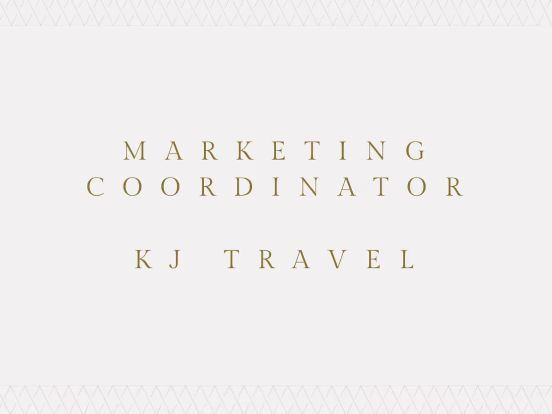 Cover image for Marketing Coordinator- KJ Travel