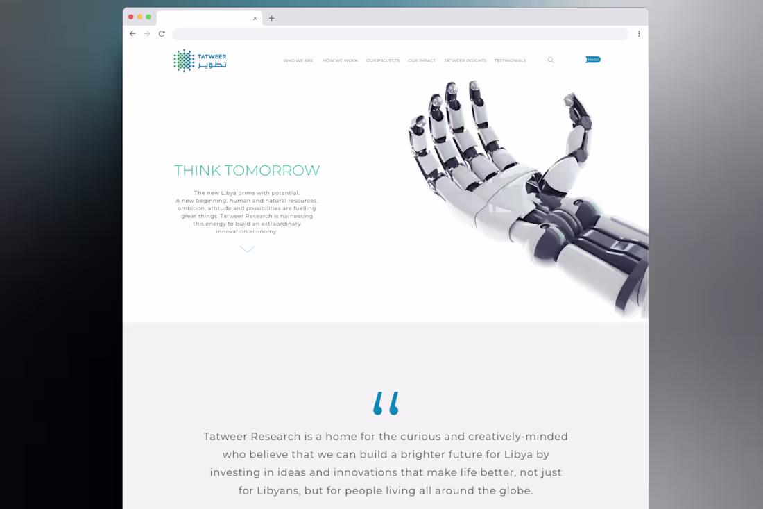 Cover image for Tatweer Research Website Redesign