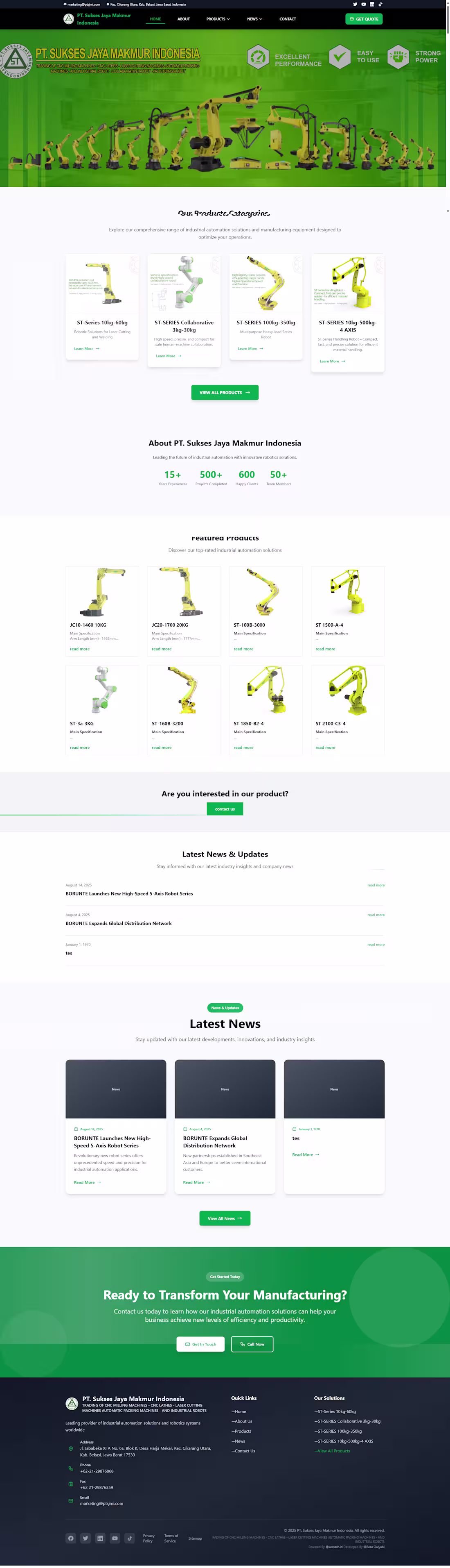 Cover image for Corporate Website Development for PT Sukses Jaya Makmur