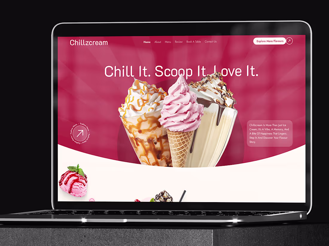 Cover image for Ice Cream Landing page UI Design Website Design
