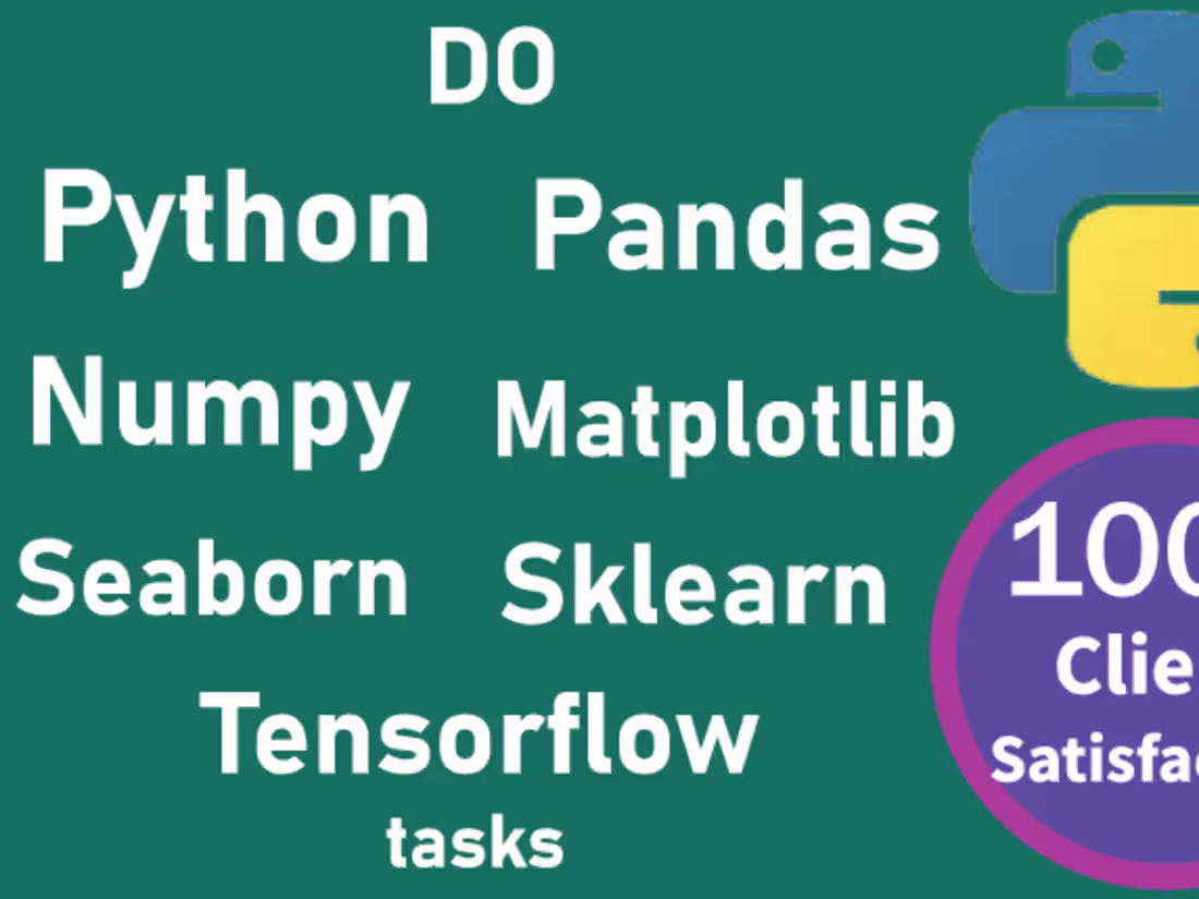 Cover image for I will do AI related projetcs in Python, pandas, numpy, sklearn.